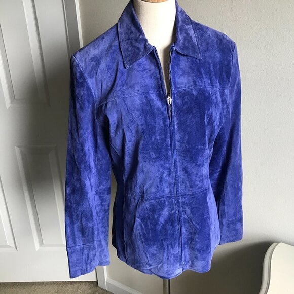 Bernardo for Nordstrom Purple Suede Jacket Size M - Picture 1 of 11